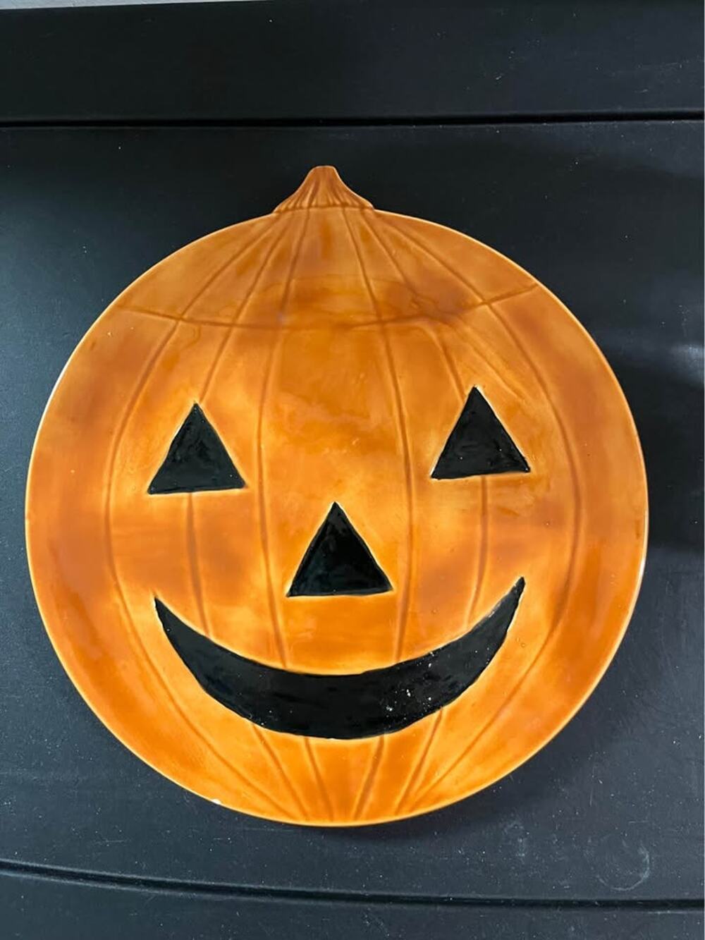 Pumpkin Plate with Smiling Face
